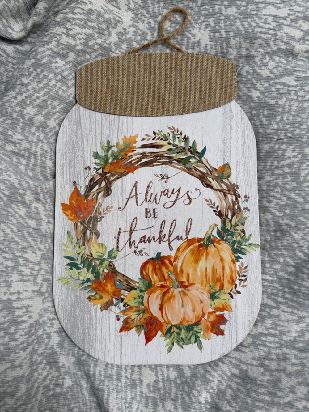 Always Be Thankful Pumpkin Wreath Wall Hanging - Autumn Decor